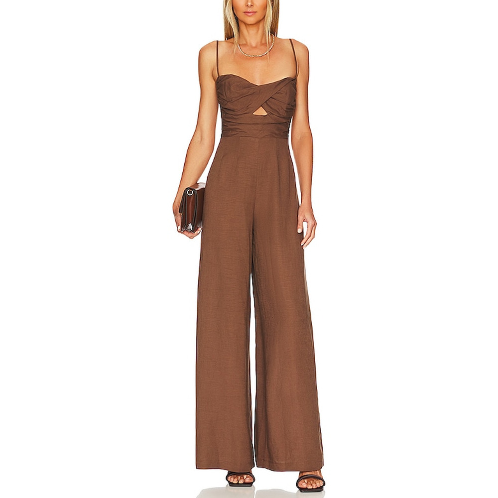 Rumer 'Mecca' Red Linen Jumpsuit Size M